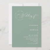 Invitation Sage Green Arch QR Code Mariage Photo (Devant)