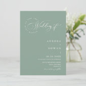 Invitation Sage Green Arch QR Code Mariage Photo (Debout devant)