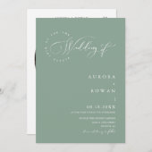 Invitation Sage Green Arch QR Code Mariage Photo (Devant / Derrière)