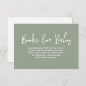 Invitation Sage Green Baby shower Book Request Digital print (Devant / Derrière)