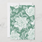 Invitation Sage Green Birds Peony Chinoiserie Jardin Mariage (Dos)
