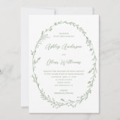 Invitation Sage Green Blanc Rustique Fleur sauvage Mariage de (Devant)