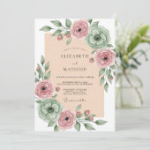 Invitation Sage Green Blissful Spring Wedding (Debout devant)