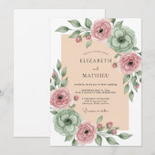 Invitation Sage Green Blissful Spring Wedding (Devant / Derrière)