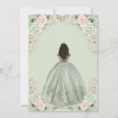 Invitation Sage Green Blush Floral Brown fille Quinceañera (Dos)