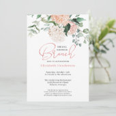 Invitation Sage Green Blush rose Fête des mariées Florale Bru (Debout devant)