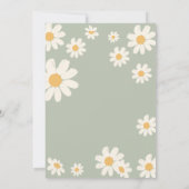 Invitation Sage Green Boho Daisy Fleurs Baby Douche (Dos)