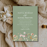 Invitation Sage Green Boho Fleur sauvage Rustic Garden Mariag<br><div class="desc">Immergez vos invités dans la nature romantique avec notre Fleur sauvage Boho Garden Wedding Invitation. Inspirée par la beauté des fleurs intactes, cette invitation capte l'essence d'une célébration libre-spirituelle. Le design enchanteur propose des fleurs sauvages délicats dansant au milieu d'une végétation luxuriante, donnant le ton parfait pour votre mariage dans...</div>