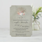 Invitation Sage Green BOHO Fleurs Pampas Fête de Couple (Debout devant)
