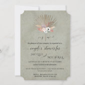 Invitation Sage Green BOHO Fleurs Pampas Fête de Couple (Devant)