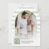 Invitation Sage Green Boho Floral Moon Arch Fête des mariées (Dos)