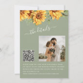 Invitation Sage green boho floral sunflower wedding (Dos)