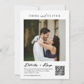 Invitation Sage Green Boho Minimal Mariage Photo QR Code RSVP (Dos)