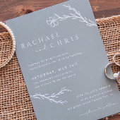 Invitation Sage Green Boho Moderne Stenciled Floral Botanique