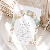 Invitation Sage Green Boho Pampas Grass Arche Baby shower