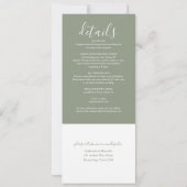 Invitation Sage Green Boho Pampas Grass Tout en un Mariage (Dos)