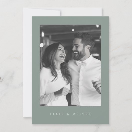 Invitation Sage Green Boho Photo 1 Mariage Moderne (Devant)