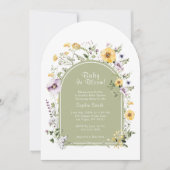 Invitation Sage Green Boho Rustic Baby Dans Le Baby shower Bl (Devant)