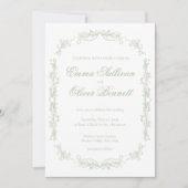 Invitation sage green botanical (Devant)