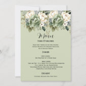 Invitation Sage Green Botanical Floral Wedding | Menu (Devant)