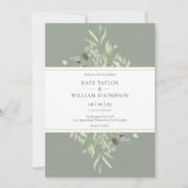 Invitation Sage Green Botanical Greenery Mariage  (Devant)