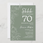 Invitation Sage Green Botanical Surprise 70e anniversaire (Devant)