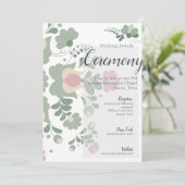 Invitation Sage Green Botanical Wedding Details Card (Debout devant)