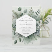 Invitation Sage Green Botanical Whimsy Wedding (Debout devant)
