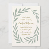 Invitation Sage Green Botanique Fête des mariées manuscrite (Devant)