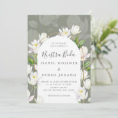 Invitation Sage Green Botanique Nuestra Boda Mariage espagnol (Debout devant)