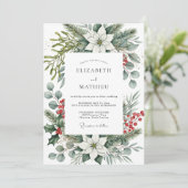 Invitation Sage Green Bountiful Winter Wedding (Debout devant)