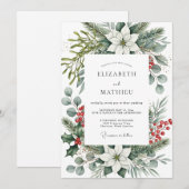 Invitation Sage Green Bountiful Winter Wedding (Devant / Derrière)