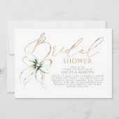 Invitation Sage Green Bow Elegant Romantic Bridal Shower (Devant)