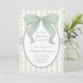 Invitation Sage Green Bow Love Shack Fiance Fête des mariées (Debout devant)