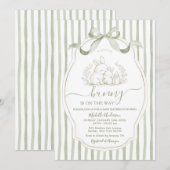 Invitation Sage Green Bunny Easter Spring Baby Shower (Devant / Derrière)