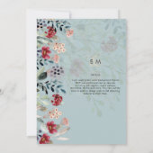 Invitation Sage Green Burgundy Blue Floral Mariage (Dos)
