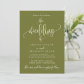 Invitation Sage Green Calligraphie Le mariage du Mariage (Debout devant)