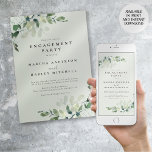 Invitation Sage Green Chic Eucalyptus Partie d'engagement<br><div class="desc">Amusez-vous dans une ambiance romantique pour votre mariage avec ce magnifique design d'eucalyptus.</div>
