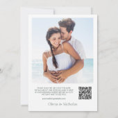 Invitation Sage Green Chic Script QR Code Mariage photo (Dos)