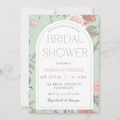 Invitation Sage Green Chinoiserie Fête des mariées botanique (Devant)