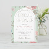 Invitation Sage Green Chinoiserie Fête des mariées botanique (Debout devant)