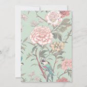 Invitation Sage Green Chinoiserie Fête des mariées botanique (Dos)