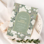Invitation Sage Green Chinoiserie Floral Femmes 40e anniversa<br><div class="desc">Ce design d'inspiration chinoiserie présente d'élégants fleurons botaniques,  des oiseaux et de la verdure en vert sauge et blanc cassé. Personnalisez l'invitation avec vos détails et si vous voulez réorganiser le style et le placement du texte,  veuillez appuyer sur le bouton "Cliquez pour customiser plus loin".</div>