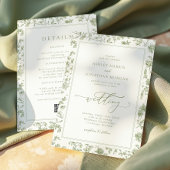 Invitation Sage Green Chinoiserie tout en un Mariage