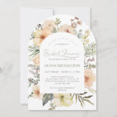 Invitation Sage Green Christmas Winter Floral Bridal Shower (Devant)