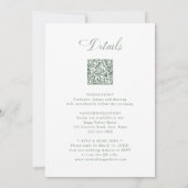 Invitation Sage Green Classic Floral Crest Wedding All in One (Dos)