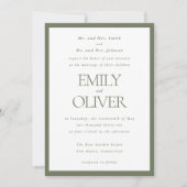 Invitation Sage Green Classic Frame Mariage Parents Hôte (Devant)