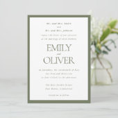 Invitation Sage Green Classic Frame Mariage Parents Hôte (Debout devant)