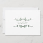Invitation Sage Green Classique Floral Français Mariage Coupl (Dos)