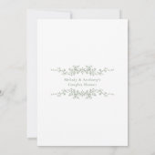 Invitation Sage Green Classique Français Floral Couples Douch (Dos)